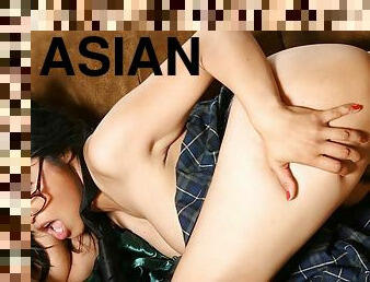 asiatique, cul, babes, énorme-bite, interracial, hardcore, fellation-profonde, bas, lingerie, rasé