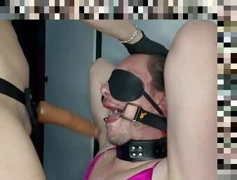 Deepthroat my Sissy, breathplay with the ringgag