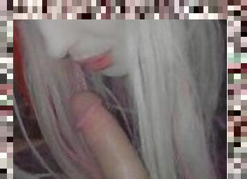 fest, amatør, blowjob, blond, røyking, suging