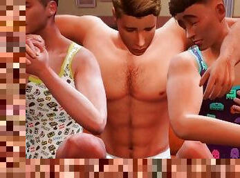 Handsome Milkman enjoys two Twinks - SIMS 4