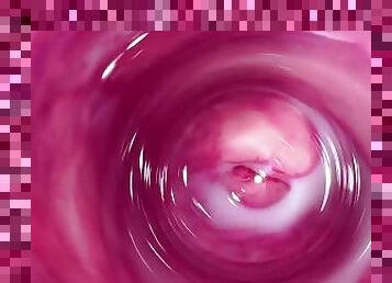 Camera deep inside Mia's tight vagina, the creamiest pussy ever