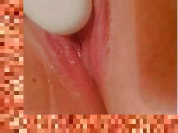 gros-nichons, orgasme, chatte-pussy, giclée, amateur, ejaculation-sur-le-corps, jouet, solo, humide, brunette