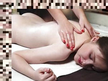 Anna takes joyful part in virgin massage