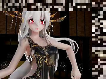 MMD Haku Queendom Dress Striptease