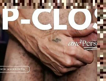 Hot veiny, BBC, close up, playing with my precum