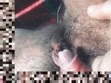 clito, papa, énorme, masturbation, chatte-pussy, amateur, énorme-bite, secousses, point-de-vue, solo