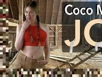 Coco Mars gives you a handjob in a barn