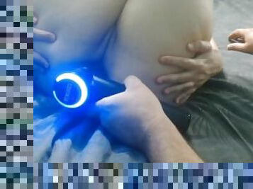 Anal masturbation with toys