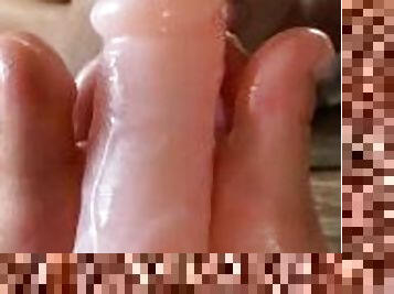 hot feet jerking off hard dick