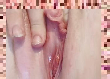 klitoris, masturbácia, pička, amatérske, sólo, oholené