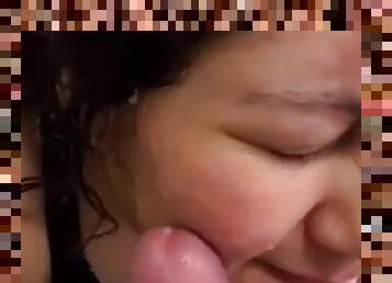 Tinder date strokes cum all over her face