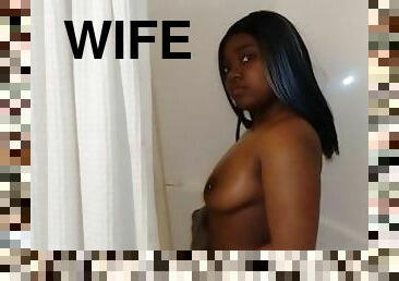 cul, baignade, nudiste, chatte-pussy, femme, amateur, ébène, milf, maman, black