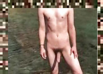 en-plein-air, amateur, fellation, ejaculation-sur-le-corps, gay, branlette, solo, minet