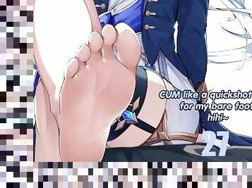 masturbation, pieds, secousses, ejaculation, anime, hentai, fétiche, femme-dominatrice