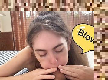 blowjob, svelging, første-gang, cum, morsom, søster, uskyldig