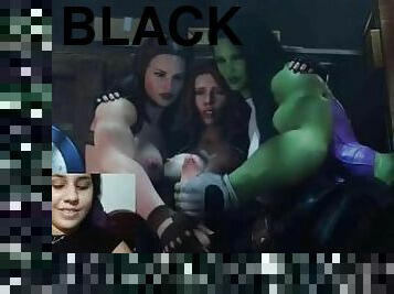 FUTA BLACK WIDOW RECEIVING A PERFECT HANDJOB FROM HULK GIRL UNCENSORED HENTAI