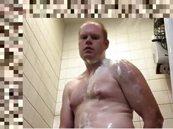 Redhead stud WRANKS in the SHOWER Looking at you!