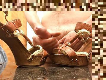 Wooden High Heel Sandals Fucked