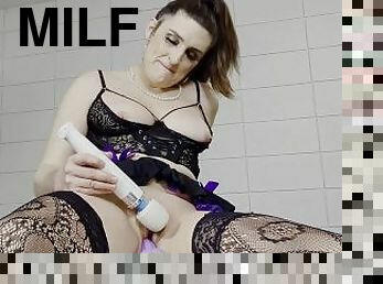 gammal, orgasm, fitta-pussy, milf, fingerknull, strumpor, sprut, dildo, äldre