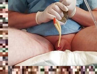 Long play with catheter, pee, diaper, prostate with cumshot.