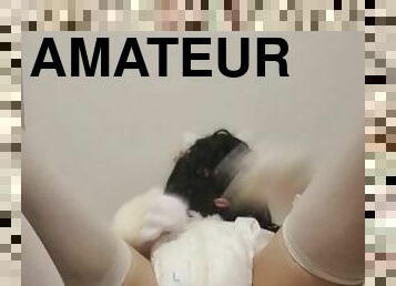 masturbation, amateur, énorme-bite, ados, latina, mignonne, petite, bite