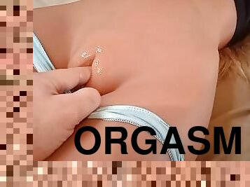 masturbation, orgasm, kvinnligt-sprut, fingerknull, dildo, fångad, ensam