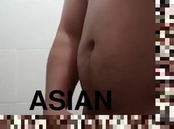 Asian jakol in the bathroom