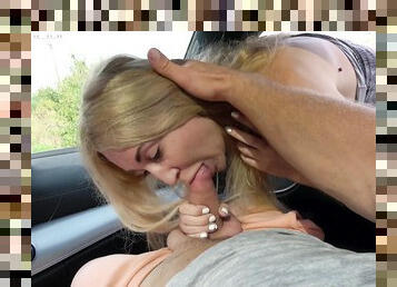 En plein air, Amateur, Mature, Fellation, Ejaculation interne, Voiture, Culotte, Blonde, Putain